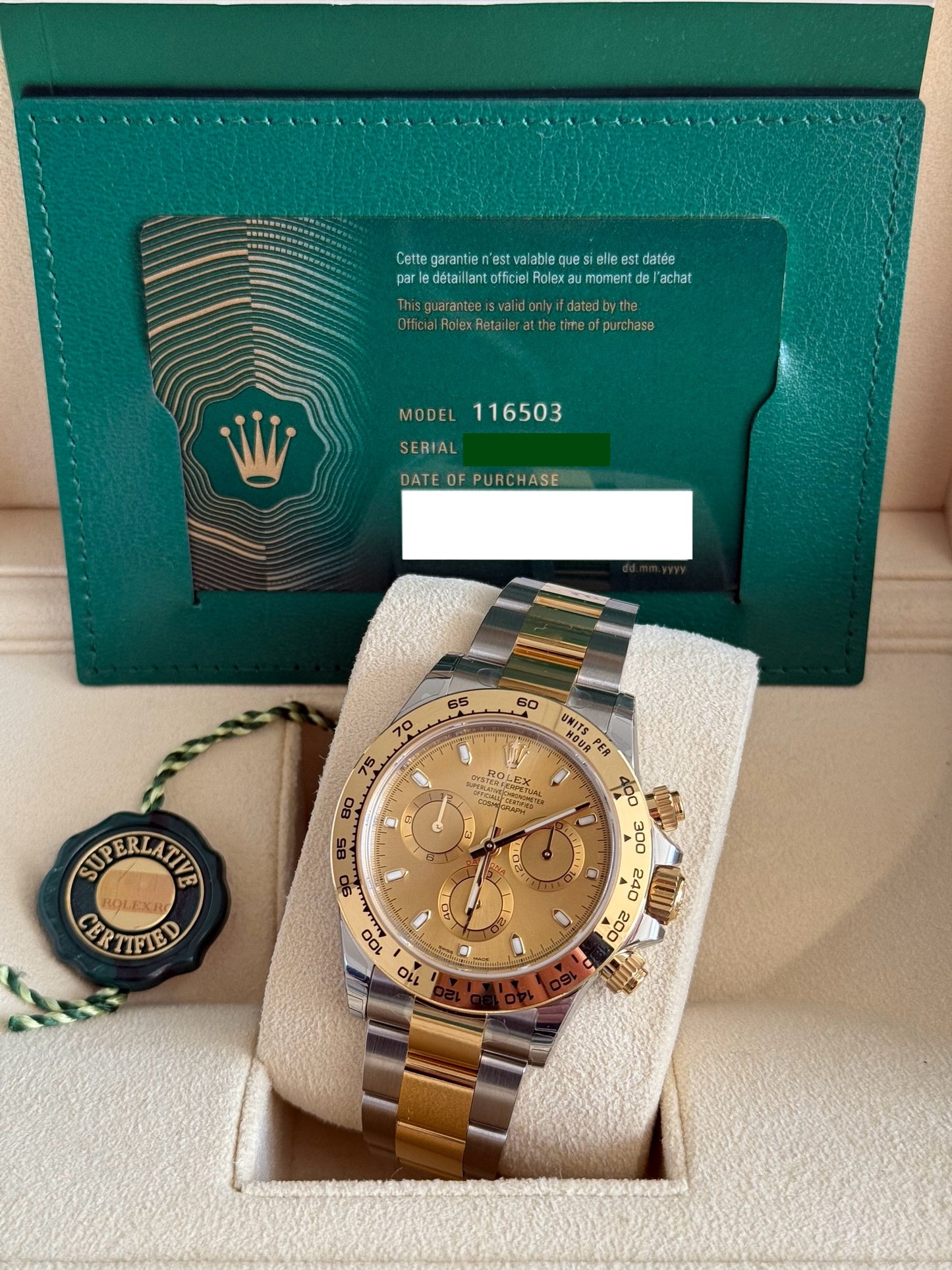 Rolex Cosmograph Daytona 116503 Champagne Dial 2022