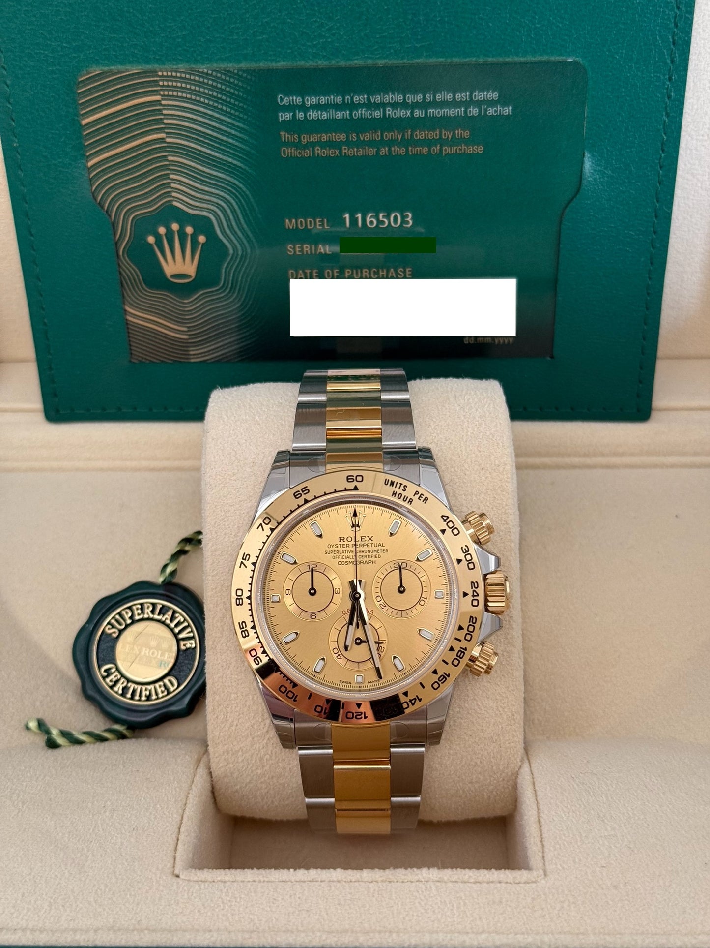 Rolex Cosmograph Daytona 116503 Champagne Dial 2022