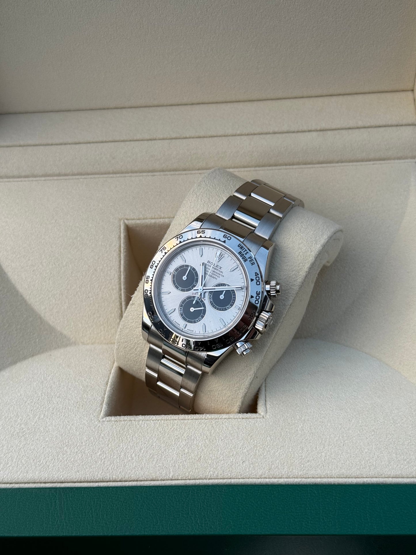 Rolex Daytona 126509 18ct White Gold case and Silver dial.