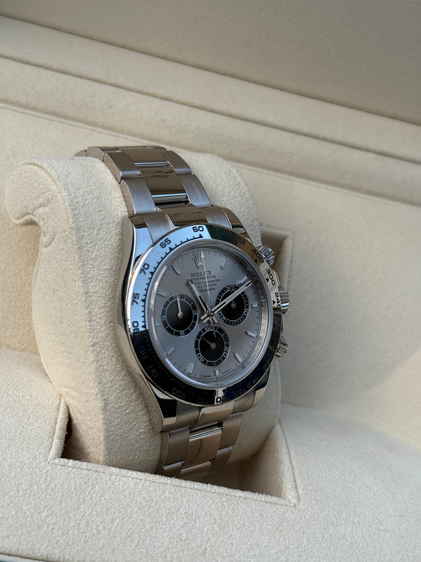 Rolex Daytona 126509 18ct White Gold case and Silver dial.
