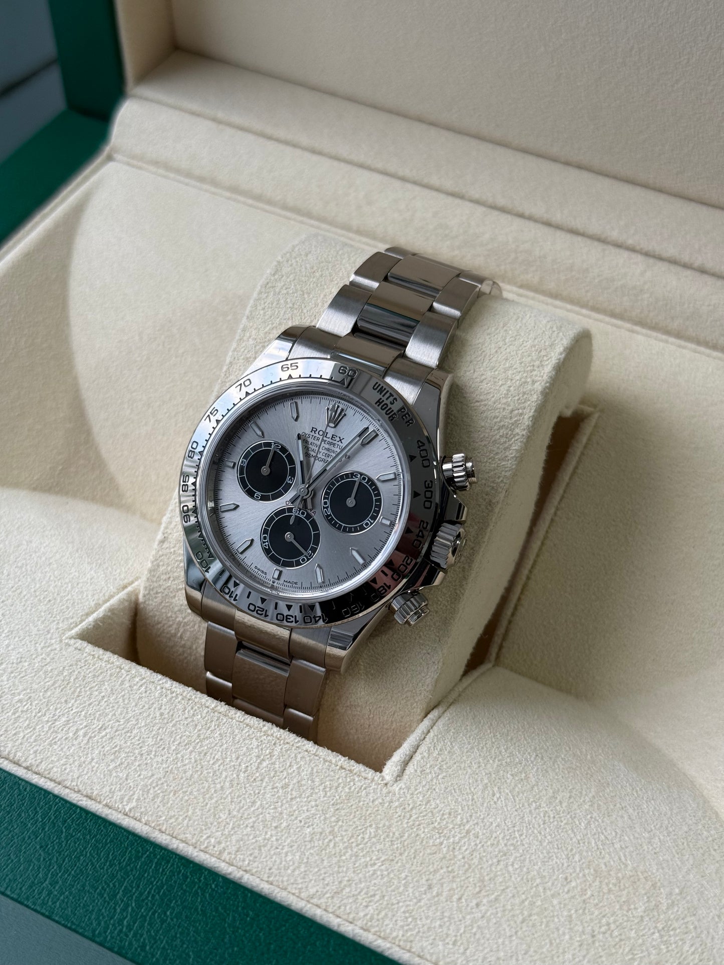 Rolex Daytona 126509 18ct White Gold case and Silver dial.