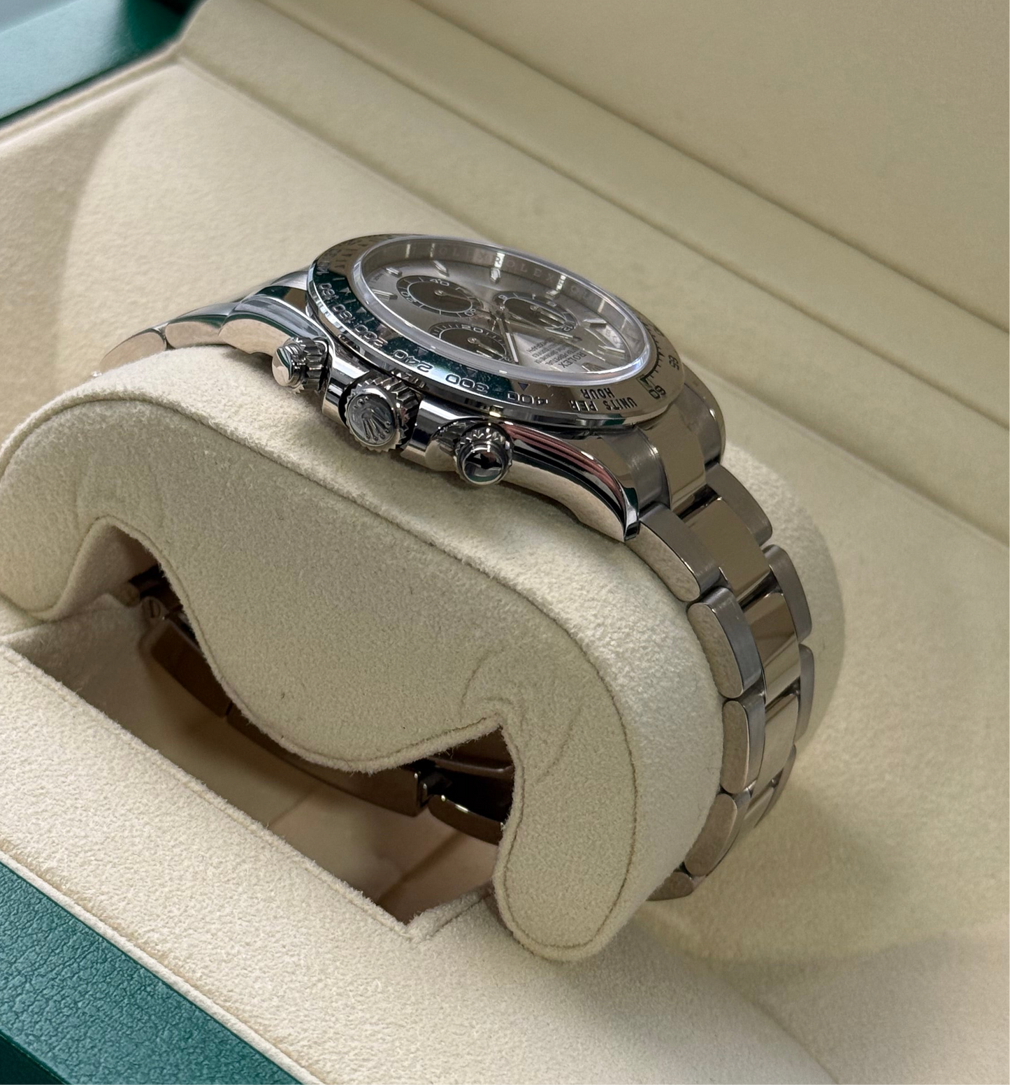 Rolex Daytona 126509 18ct White Gold case and Silver dial.