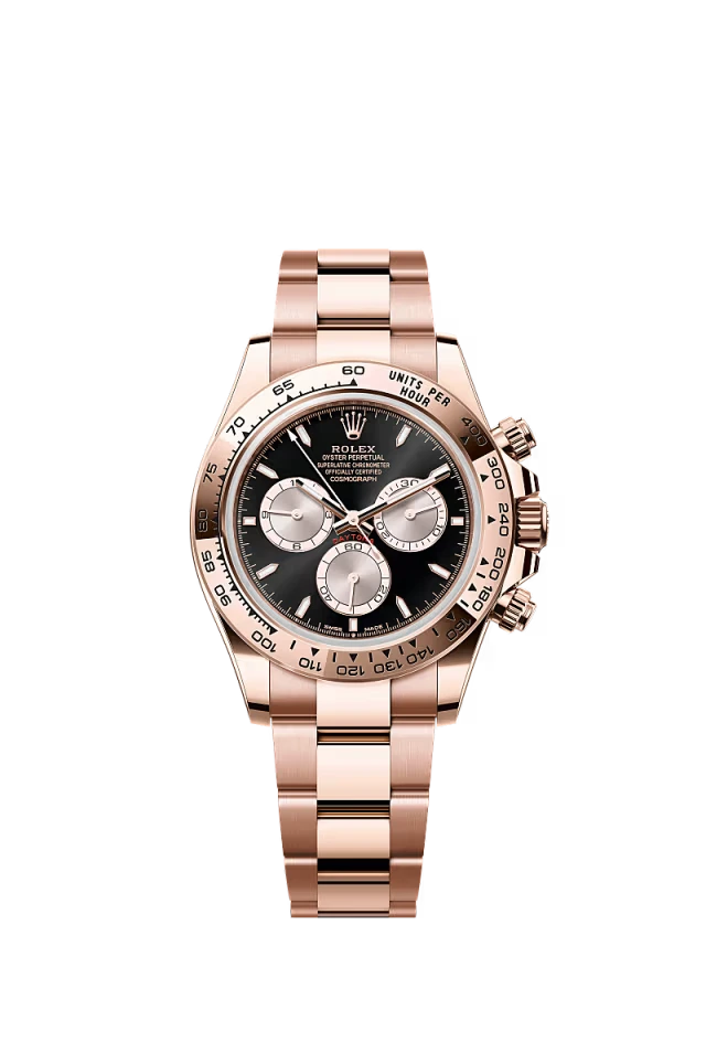 Pre-owned Rolex Cosmograph Daytona Rose Gold Black & Sundust Dial 40mm