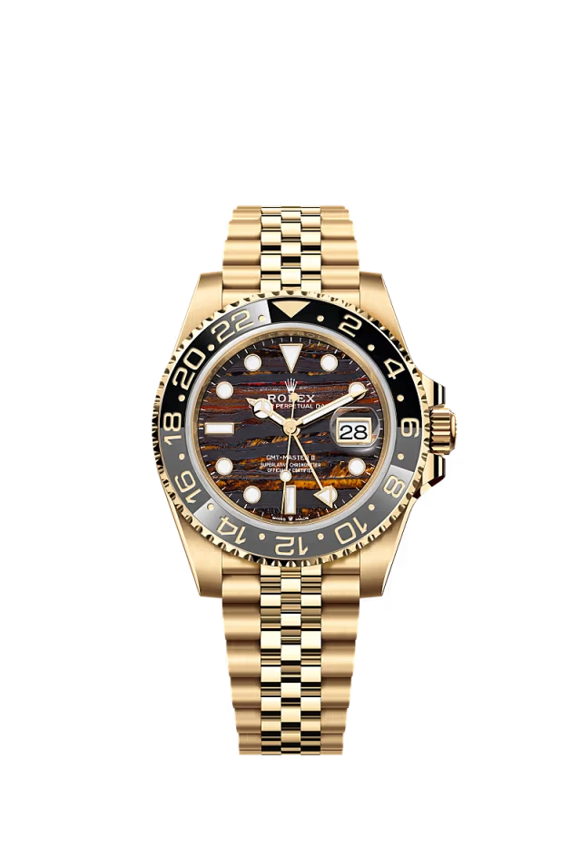 Pre-owned Rolex GMT Master II 40mm Yellow Gold Jubilee Tiger Iron Dial