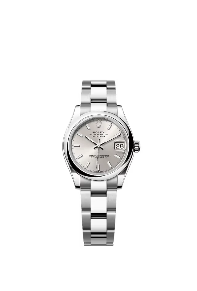 Pre-owned Rolex Datejust 31mm Oyster Smooth Silver Roman Dial