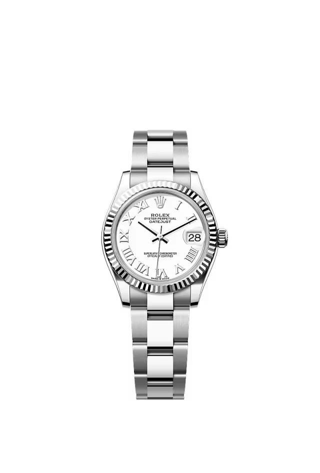 Pre-owned Rolex Datejust 31mm Oyster Fluted White Roman Dial