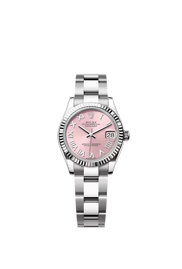Pre-owned Rolex Datejust 31mm Oyster Fluted Pink Roman Dial