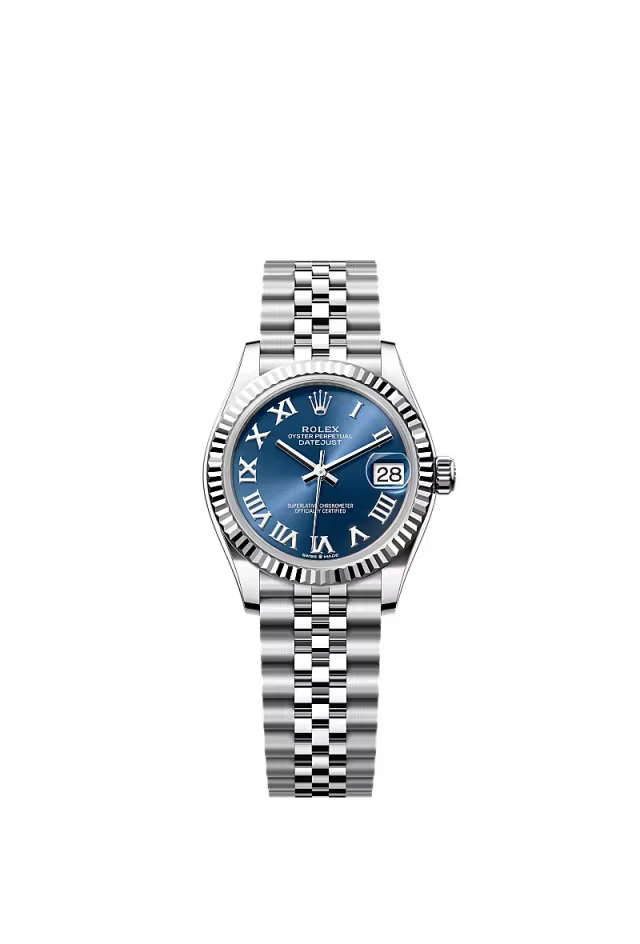 Pre-owned Rolex Datejust 31mm Jubilee Fluted Blue Roman Dial