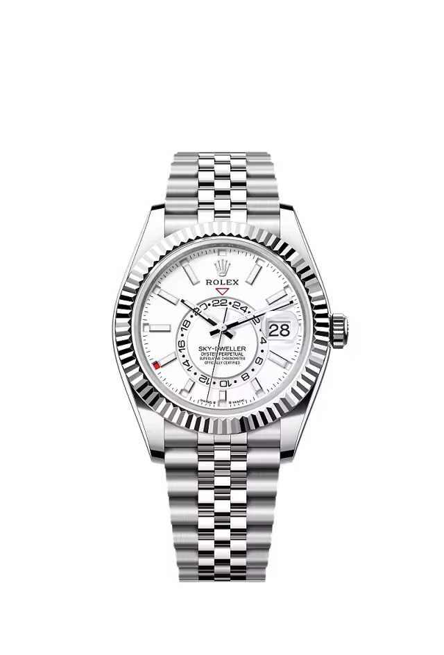 Pre-owned Rolex Sky-Dweller 42MM Jubilee White Dial