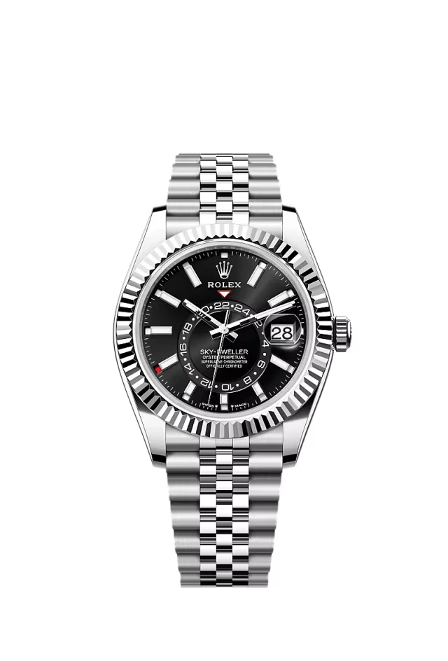 Pre-owned Rolex Sky-Dweller 42MM Jubilee Black Dial