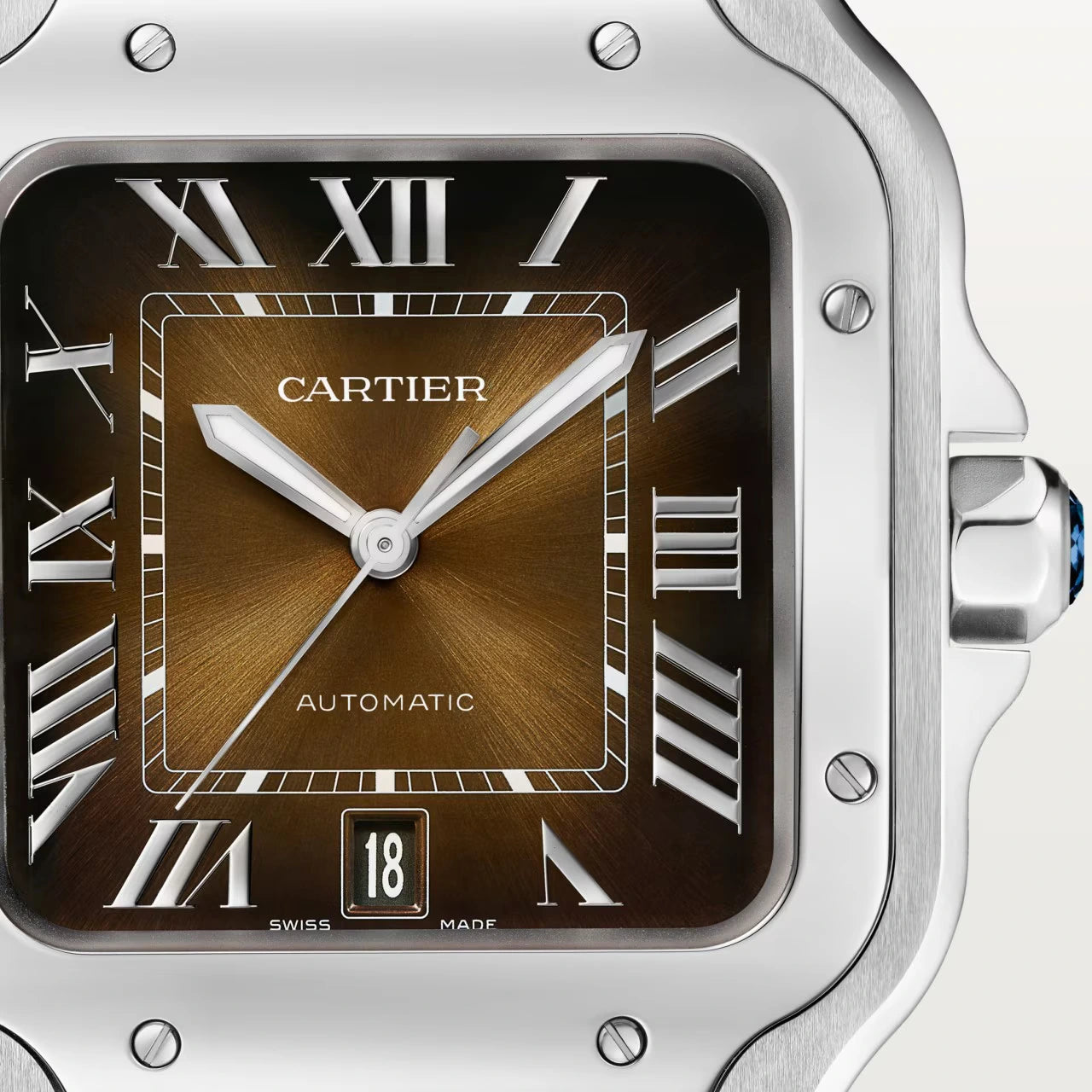Pre-owned Cartier Santos de Cartier Large, Tobacco Dial 2025