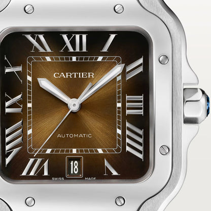 Pre-owned Cartier Santos de Cartier Large, Tobacco Dial 2025