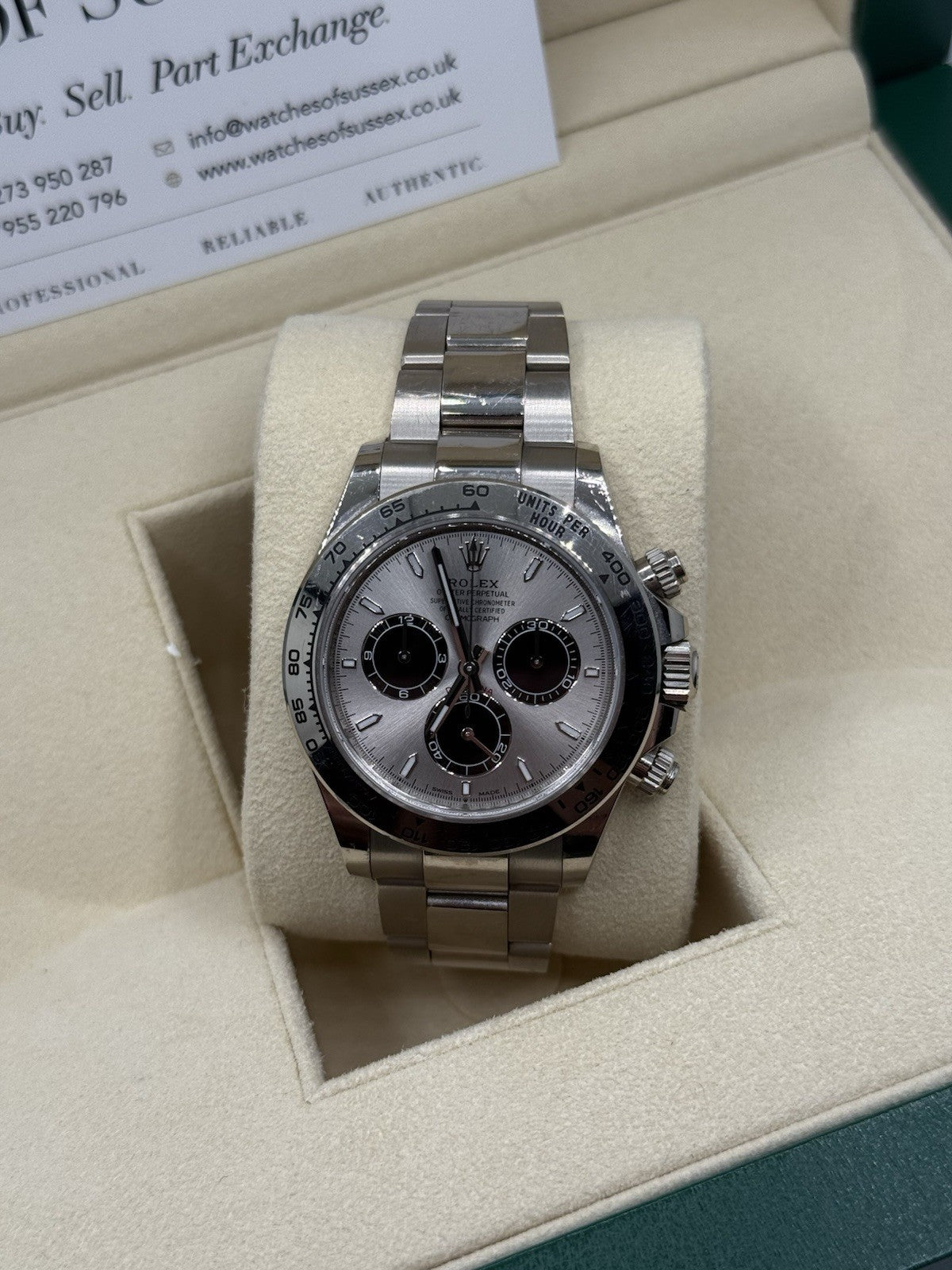 Rolex Daytona 126509 18ct White Gold case and Silver dial.