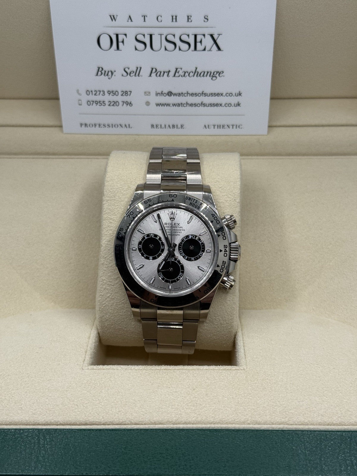 Rolex Daytona 126509 18ct White Gold case and Silver dial.