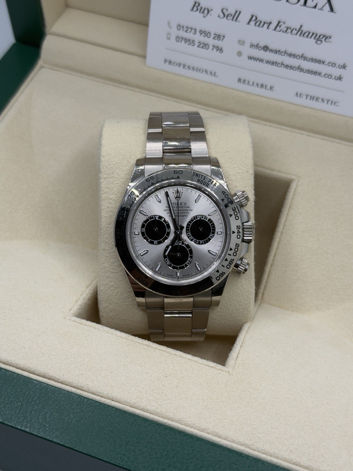 Rolex Daytona 126509 18ct White Gold case and Silver dial.