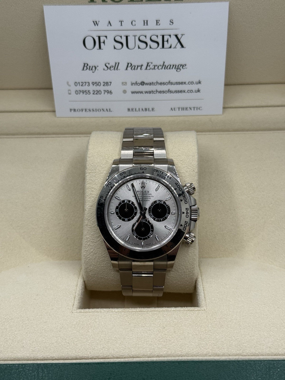 Rolex Daytona 126509 18ct White Gold case and Silver dial.