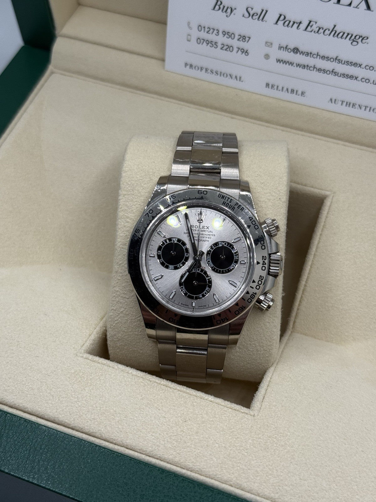 Rolex Daytona 126509 18ct White Gold case and Silver dial.