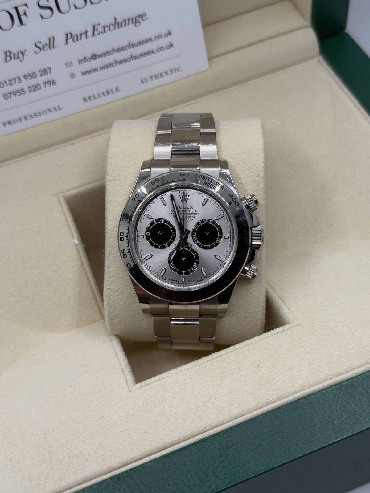 Rolex Daytona 126509 18ct White Gold case and Silver dial.