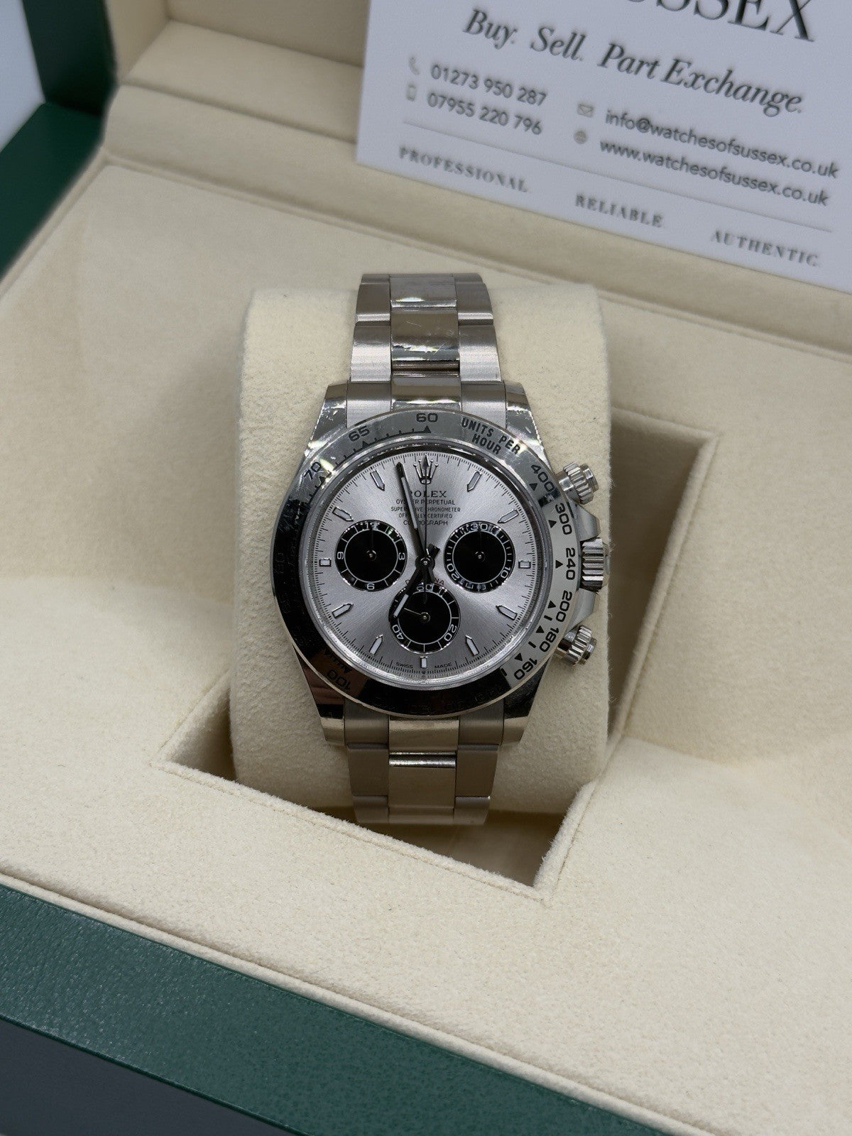 Rolex Daytona 126509 18ct White Gold case and Silver dial.
