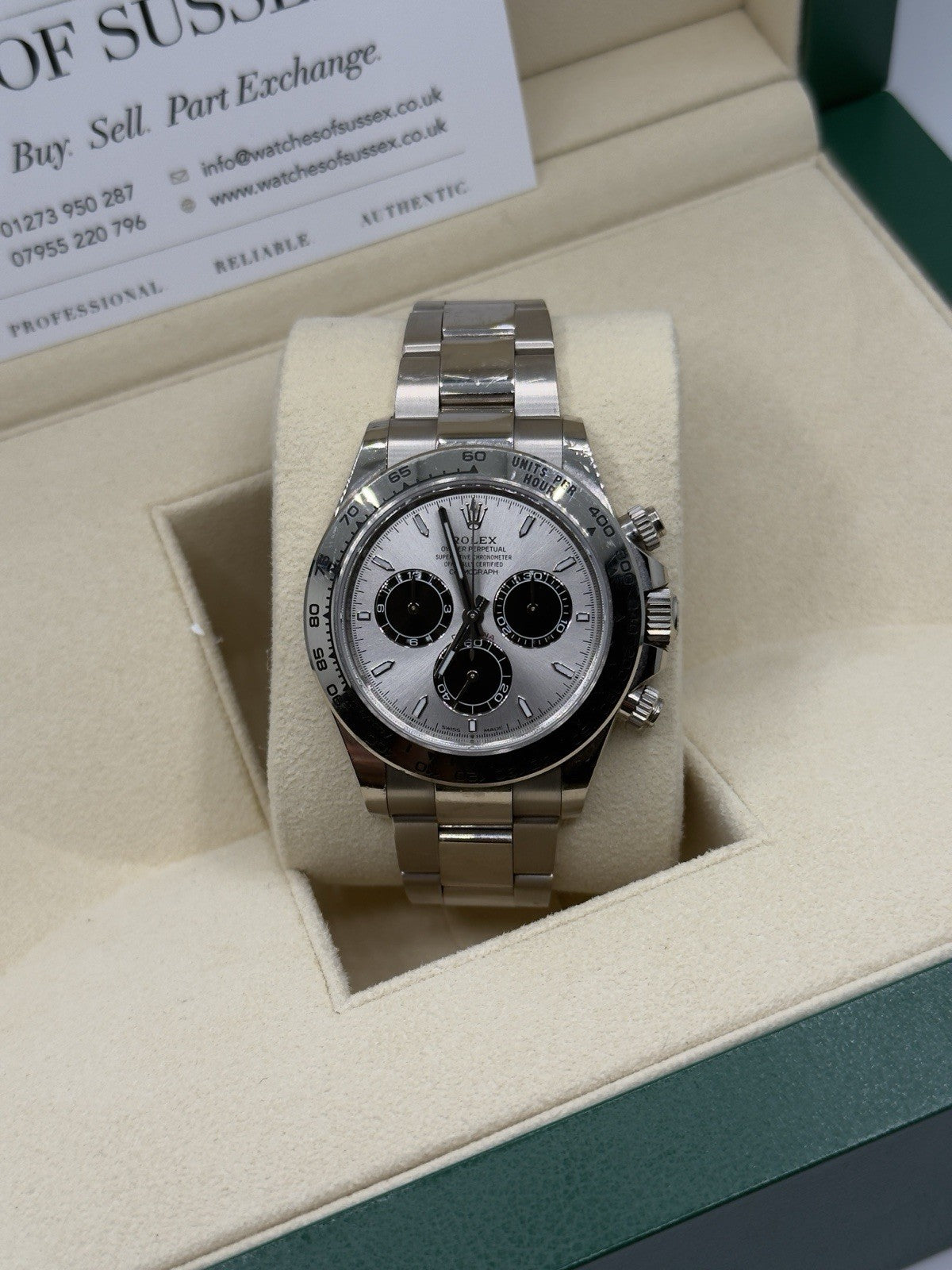 Rolex Daytona 126509 18ct White Gold case and Silver dial.