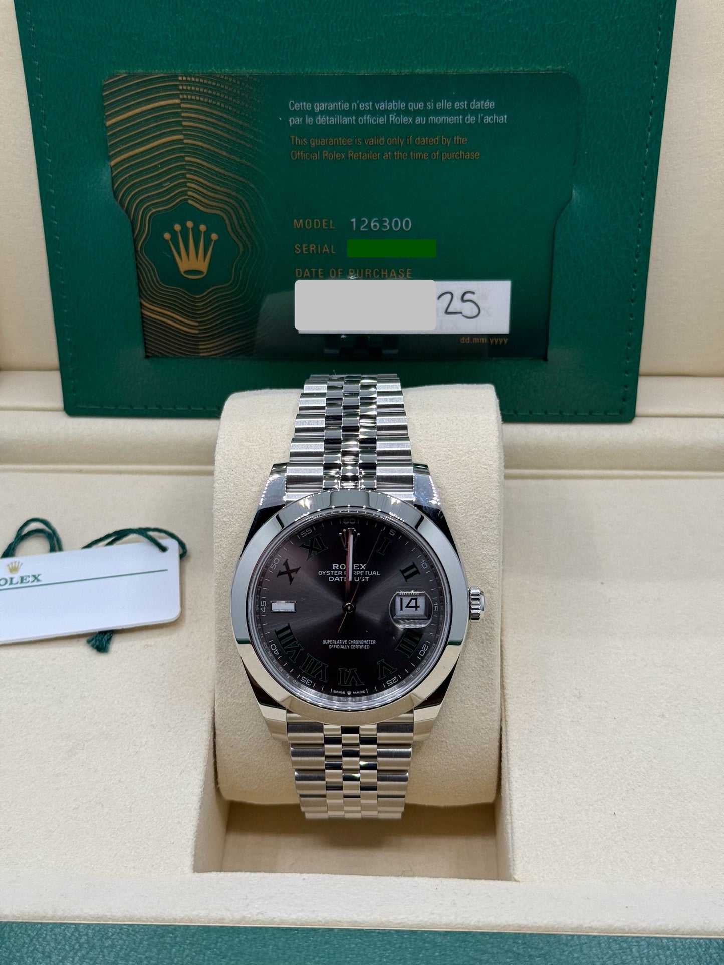 Rolex Datejust 41 Wimbledon Smooth Bezel Unworn 126300 2025