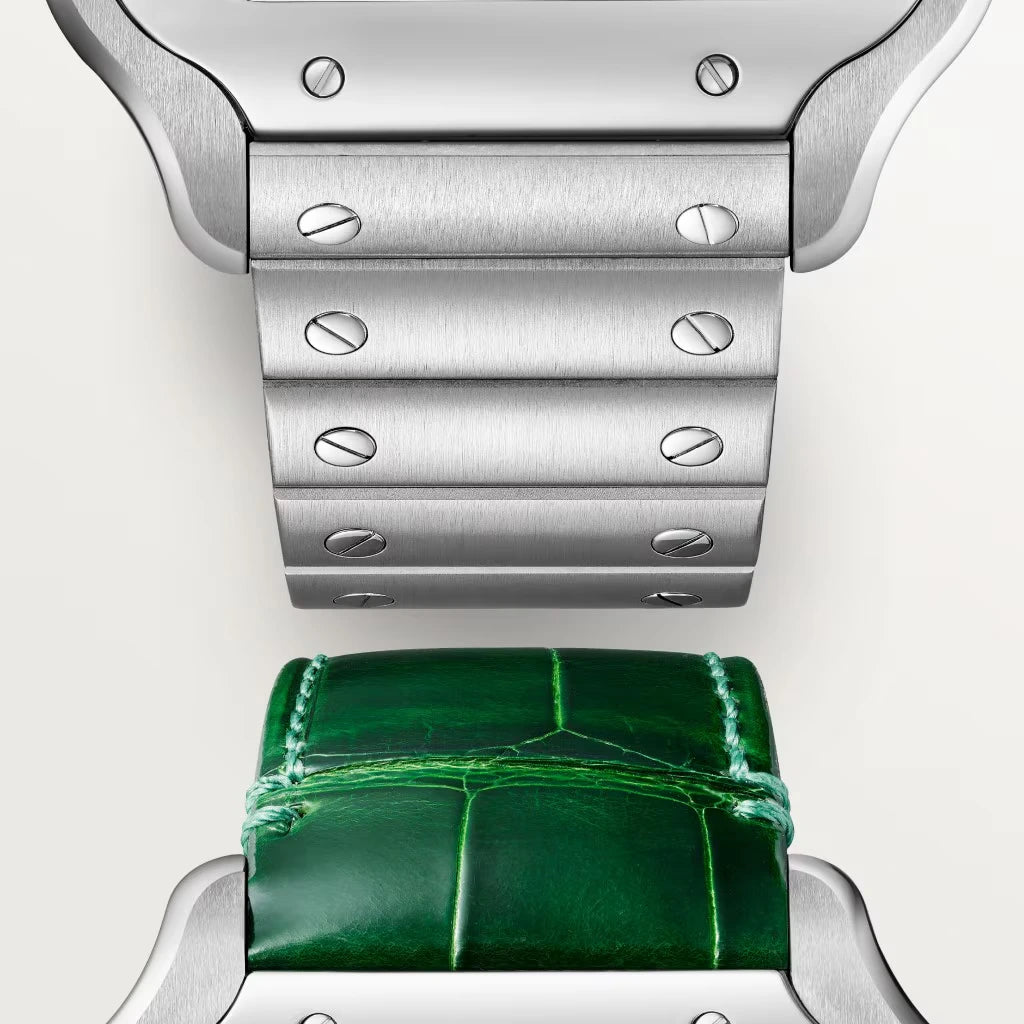 Pre-owned Cartier Santos De Cartier Medium, Green Dial 2025