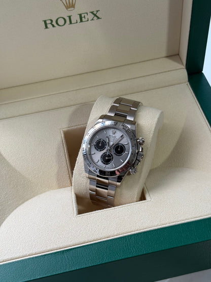 Rolex Daytona 126509 18ct White Gold case and Silver dial.