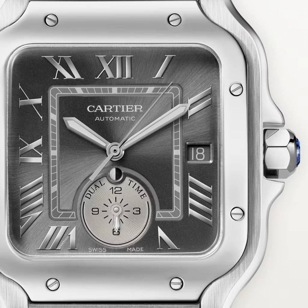 Pre-owned Cartier Santos De Cartier Large, Grey Dial 2025