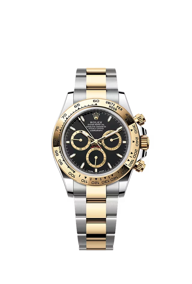 Pre-owned Rolex Cosmograph Daytona Steel & Yellow Gold Black Dial 40mm