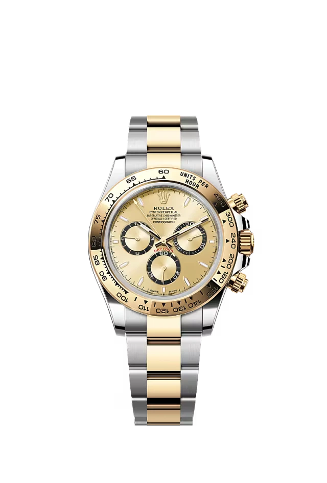 Pre-owned Rolex Cosmograph Daytona Steel & Yellow Gold Champaign Dial 40mm