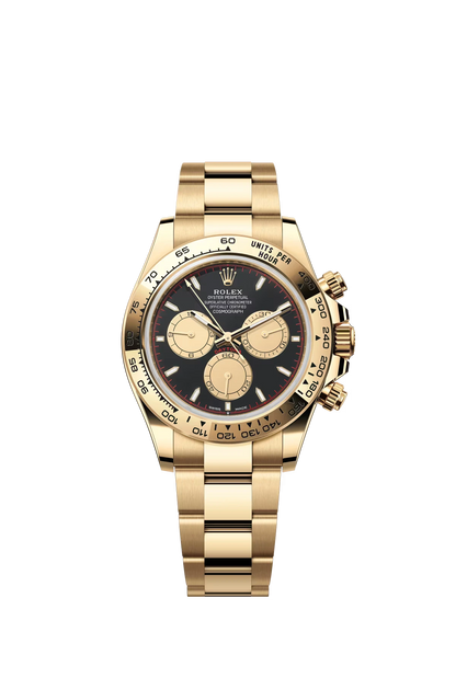 Pre-owned Rolex Cosmograph Daytona Yellow Gold Black & Gold Dial 40mm