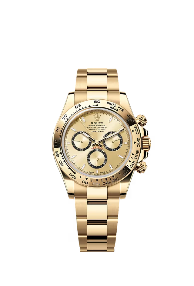 Pre-owned Rolex Cosmograph Daytona Yellow Gold Champaign Dial 40mm