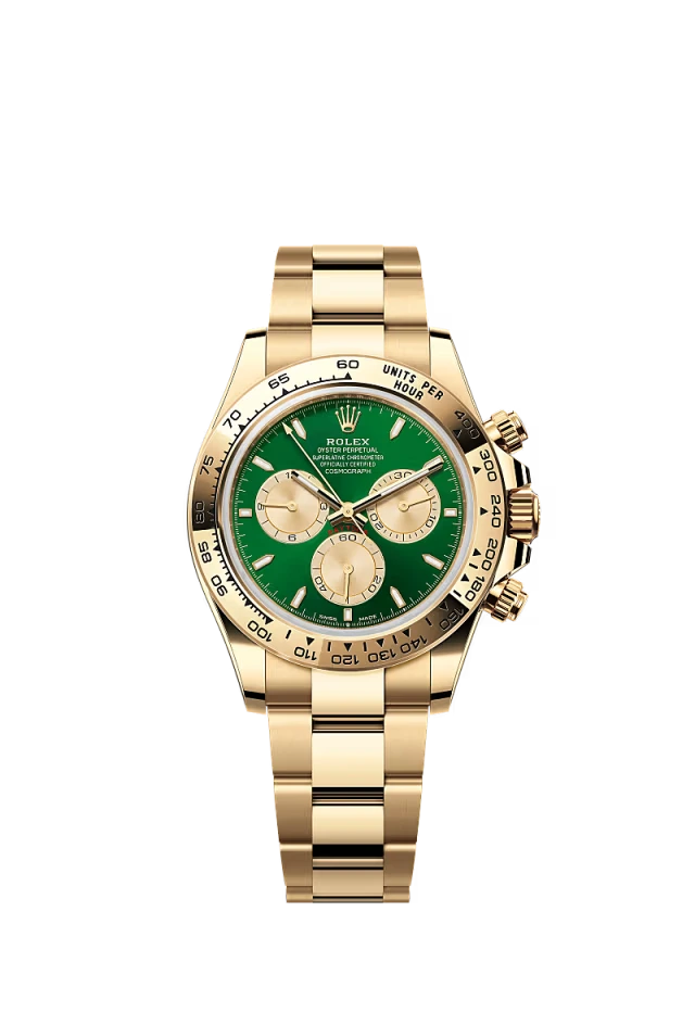 Pre-owned Rolex Cosmograph Daytona Yellow Gold Green 'John Mayer' Dial 40mm