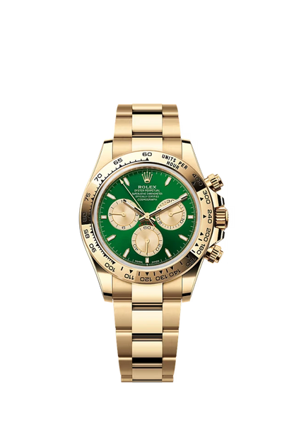 Pre-owned Rolex Cosmograph Daytona Yellow Gold Green 'John Mayer' Dial 40mm