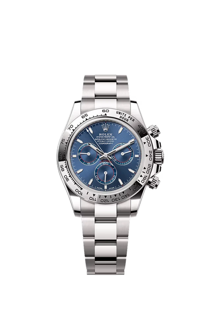Pre-owned Rolex Cosmograph Daytona White Gold Blue Dial 40mm