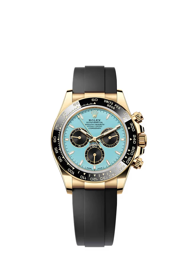 Pre-owned Rolex Cosmograph Daytona Oysterflex Yellow Gold 'Tiffany' Blue Dial 40mm