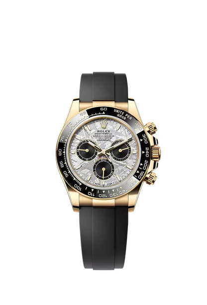 Pre-owned Rolex Cosmograph Daytona Oysterflex Yellow Gold Meteorite Dial 40mm