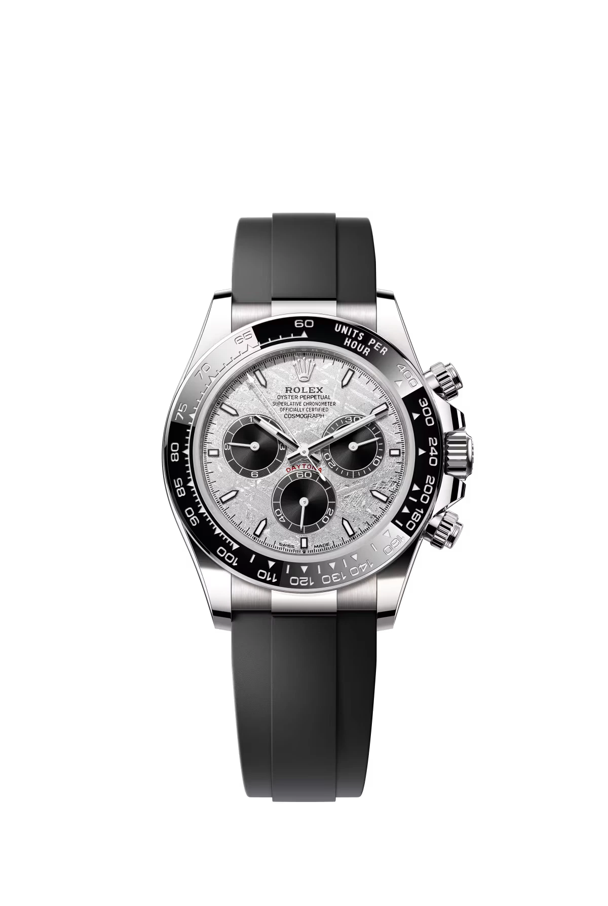 Pre-owned Rolex Cosmograph Daytona Oysterflex White Gold Meteorite Dial 40mm