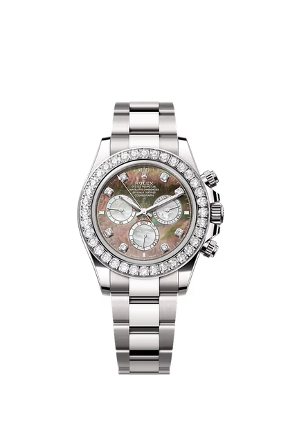Pre-owned Rolex Cosmograph Daytona White Gold Mother Of Peal Diamond Dial & Bezel 40mm