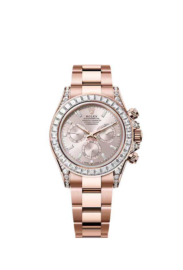 Pre-owned Rolex Cosmograph Daytona Rose Gold Sundust Diamond Set Dial 40mm