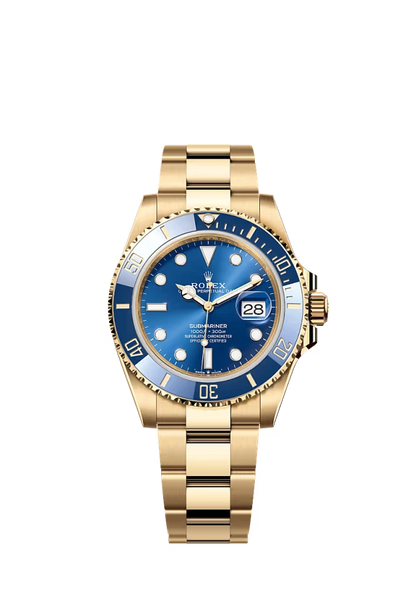 Pre-owned Rolex Submariner Date Yellow Gold 41mm Blue Dial