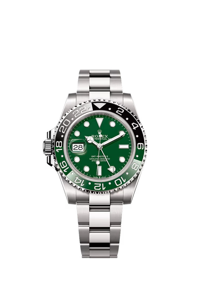 Pre-owned Rolex GMT Master II 40mm White Gold Green Dial 'Sprite'