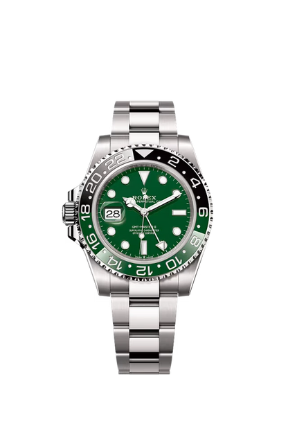 Pre-owned Rolex GMT Master II 40mm White Gold Green Dial 'Sprite'