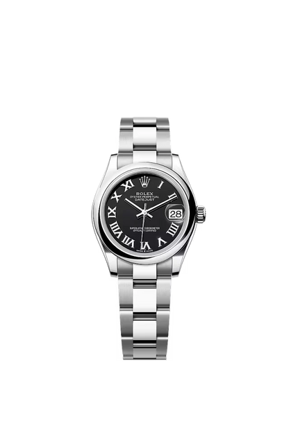 Pre-owned Rolex Datejust 31mm Oyster Smooth Black Roman Dial