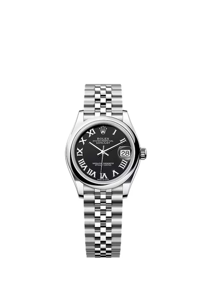 Pre-owned Rolex Datejust 31mm Jubilee Smooth Black Roman Dial