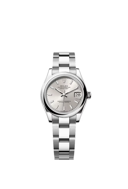 Pre-owned Rolex Datejust 31mm Oyster Smooth Silver Roman Dial