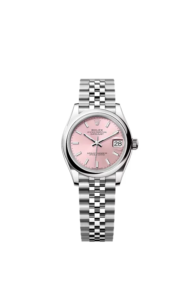 Pre-owned Rolex Datejust 31mm Jubilee Smooth Pink Roman Dial