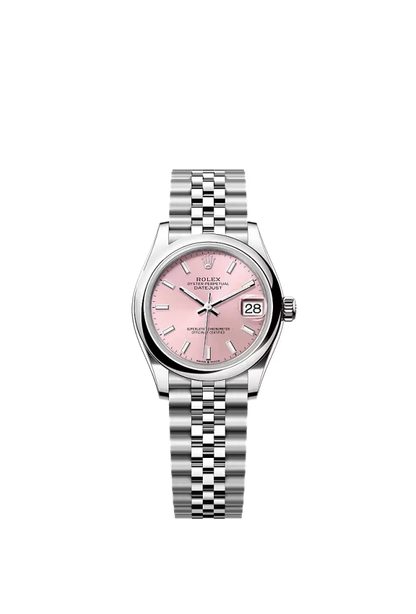 Pre-owned Rolex Datejust 31mm Jubilee Smooth Pink Roman Dial