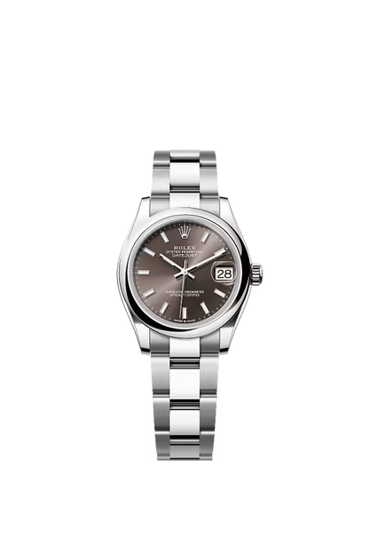 Pre-owned Rolex Datejust 31mm Oyster Smooth Dark Grey Roman Dial