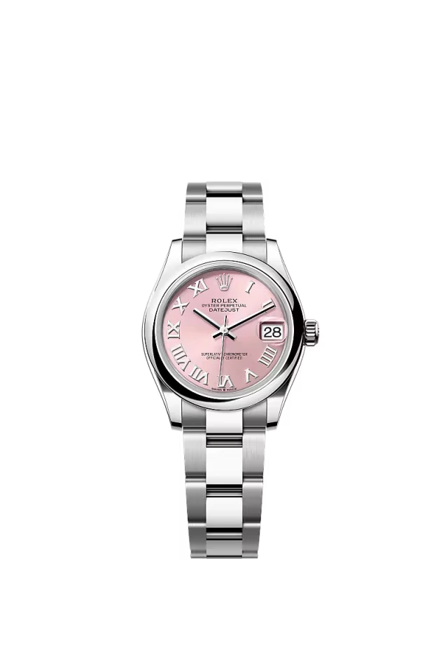 Pre-owned Rolex Datejust 31mm Oyster Smooth Pink Roman Dial